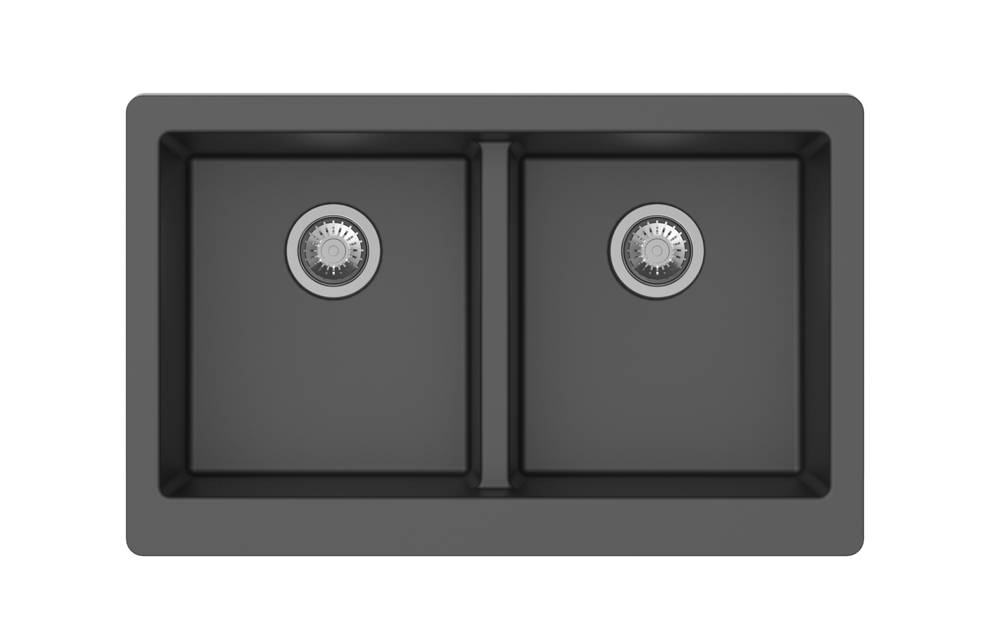 864x540x229mm Black Granite Butler Sink Double Bowls Farmhouse Kitchen Sink Apron Front