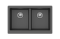 864x540x229mm Black Granite Butler Sink Double Bowls Farmhouse Kitchen Sink Apron Front