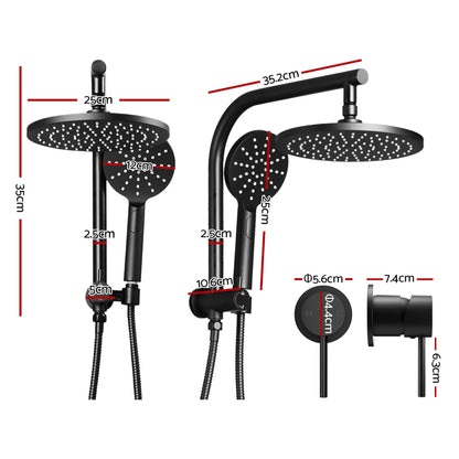 9'' Rain Shower Head Set Handheld Round High Pressure Mixer Tap Chrome