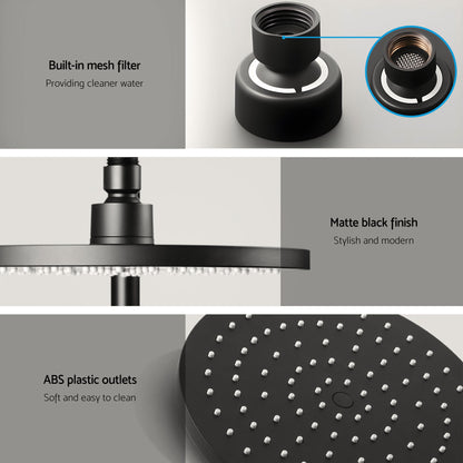 9'' Rain Shower Head Set Handheld Round High Pressure Twins Tap Chrome