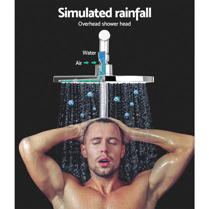 9'' Rain Shower Head Set Handheld Round High Pressure Chrome