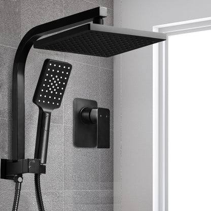 8'' Rain Shower Head Set Handheld Square High Pressure Mixer Tap Black