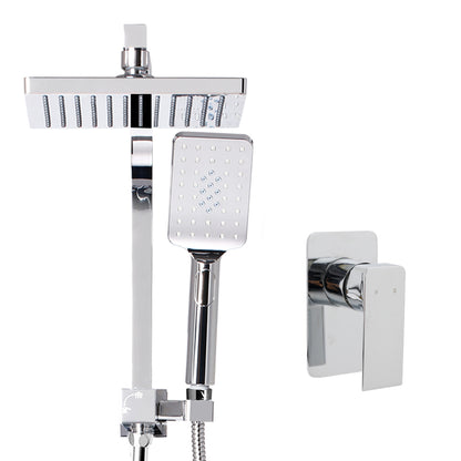 8'' Rain Shower Head Set Handheld Square High Pressure Mixer Tap Chrome