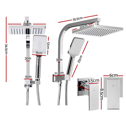 8'' Rain Shower Head Set Handheld Square High Pressure wins Tap�Chrome