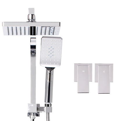 8'' Rain Shower Head Set Handheld Square High Pressure wins Tap�Chrome