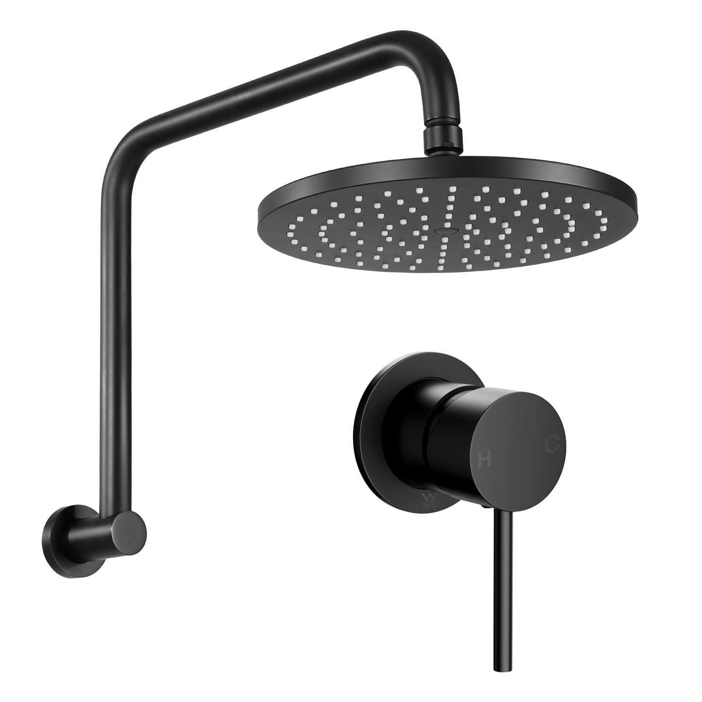 9'' Rain Overhead Swivel Shower Head with Wall Bathroom Mixer