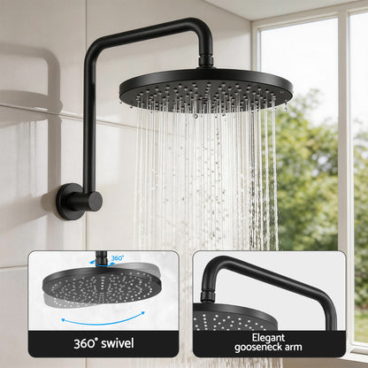 9'' Rain Overhead Swivel Shower Head with Wall Bathroom Mixer