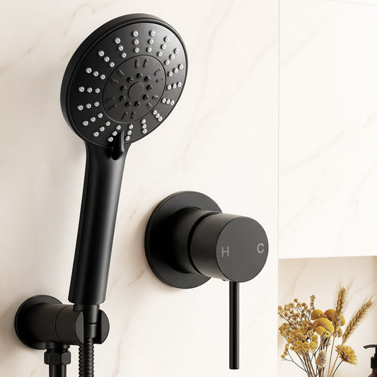 4.5" Handheld Shower Head Round with Wall Bathroom Mixer