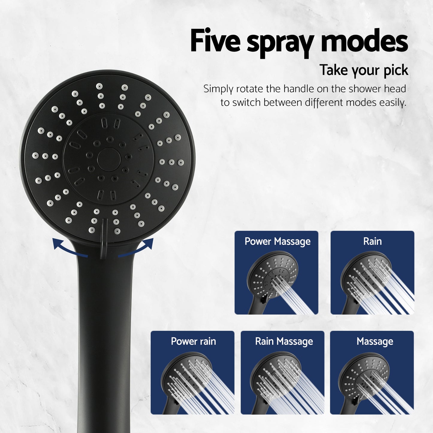 4.5" Handheld Shower Head Round with Wall Bathroom Mixer