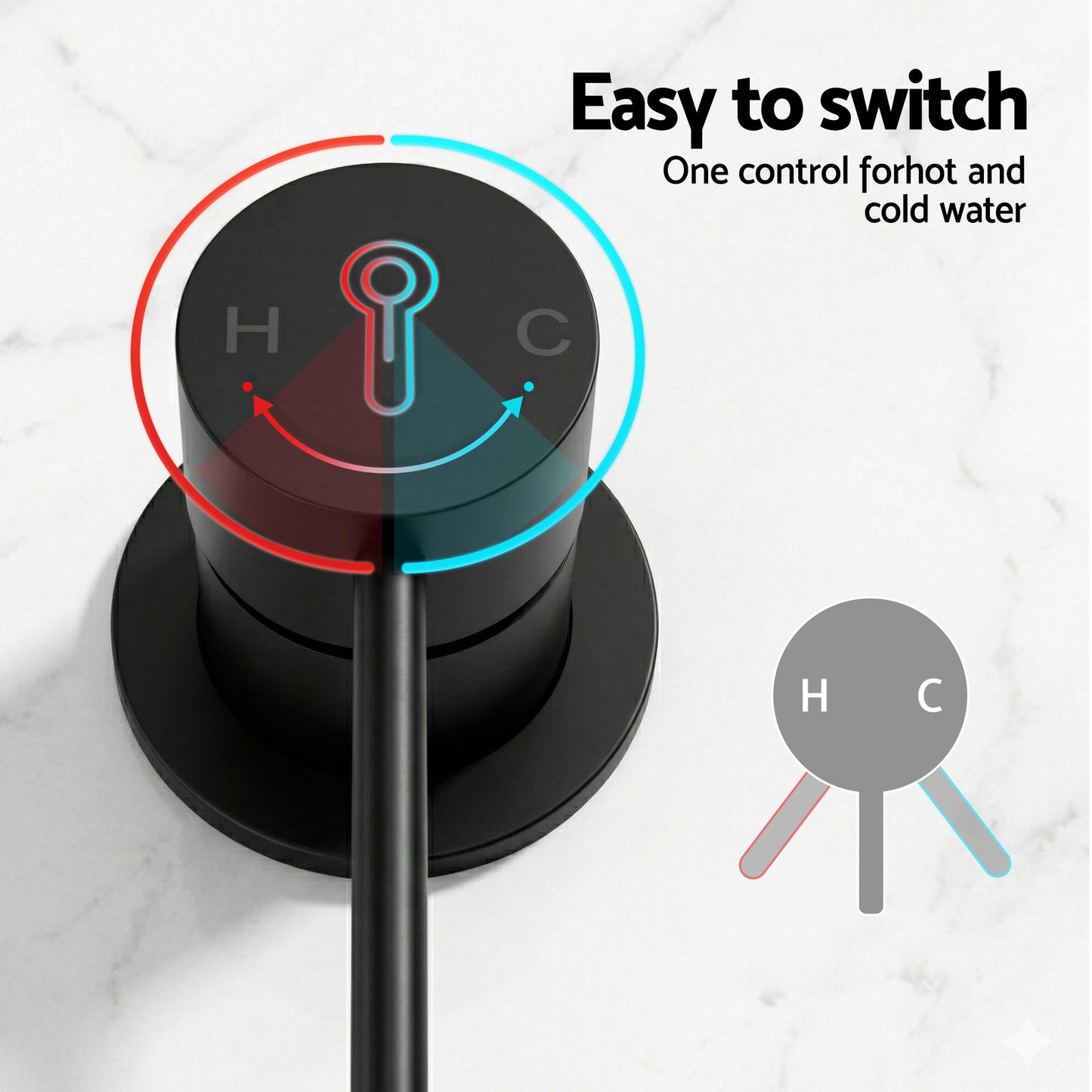 4.5" Handheld Shower Head Round with Wall Bathroom Mixer