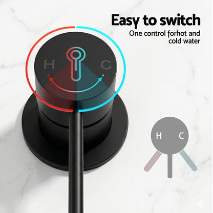 4.5" Handheld Shower Head Round with Wall Bathroom Mixer