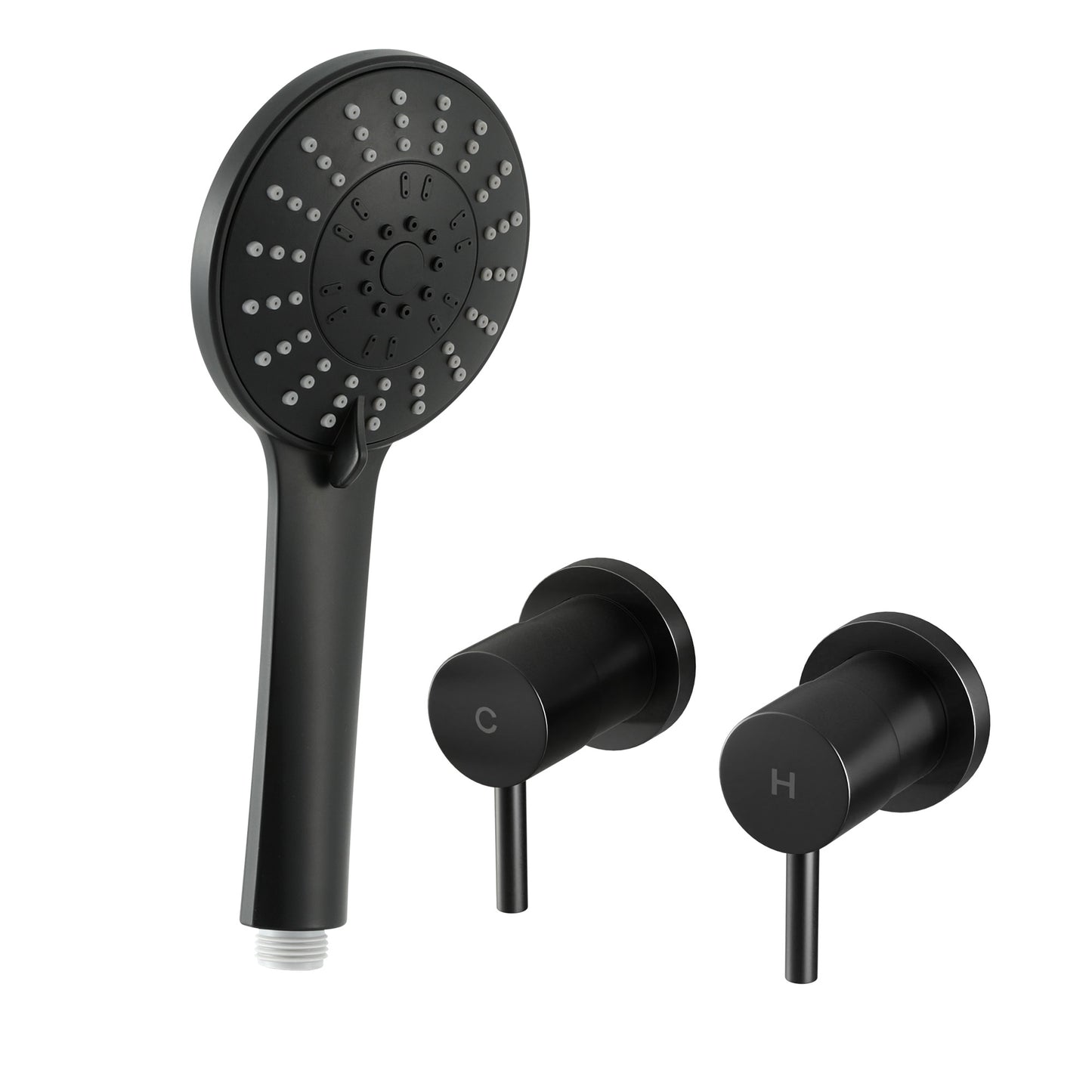 4.5" Handheld Shower Head Round with Wall Twin Swivel Bathroom Tap