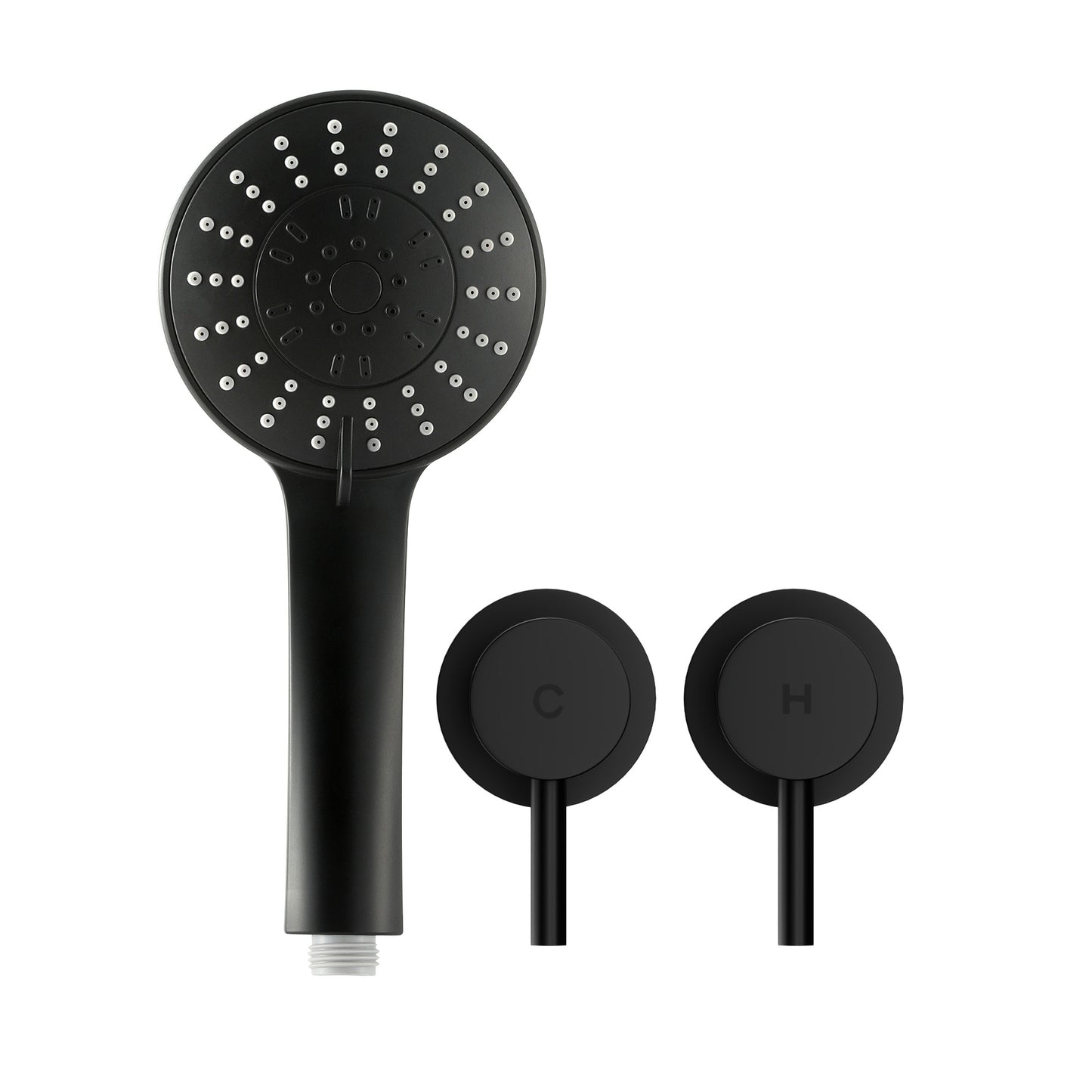 4.5" Handheld Shower Head Round with Wall Twin Swivel Bathroom Tap