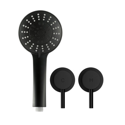 4.5" Handheld Shower Head Round with Wall Twin Swivel Bathroom Tap