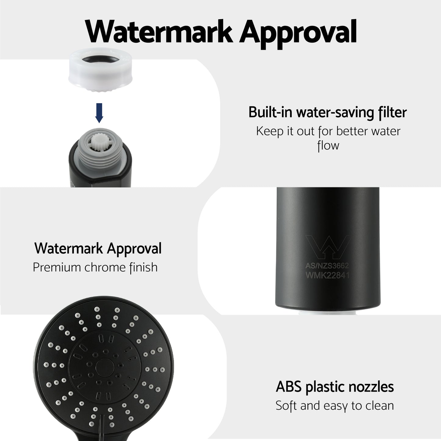4.5" Handheld Shower Head Round with Wall Twin Swivel Bathroom Tap