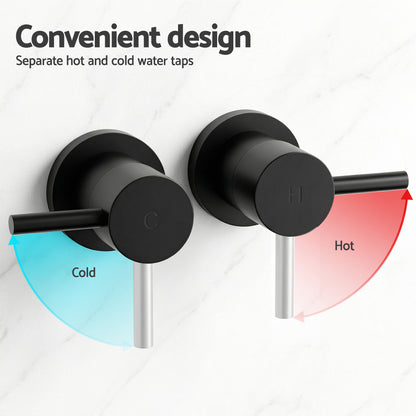 4.5" Handheld Shower Head Round with Wall Twin Swivel Bathroom Tap
