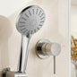 4.5" Handheld Shower Head Round with Wall Bathroom Mixer Silver