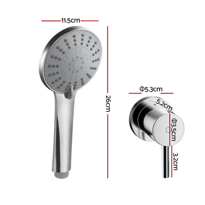 4.5" Handheld Shower Head Round with Wall Twin Swivel Bathroom Tap Silver