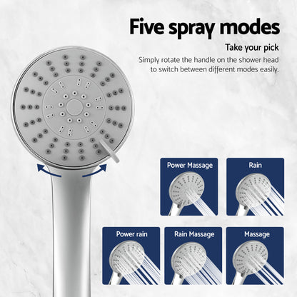 4.5" Handheld Shower Head Round with Wall Twin Swivel Bathroom Tap Silver
