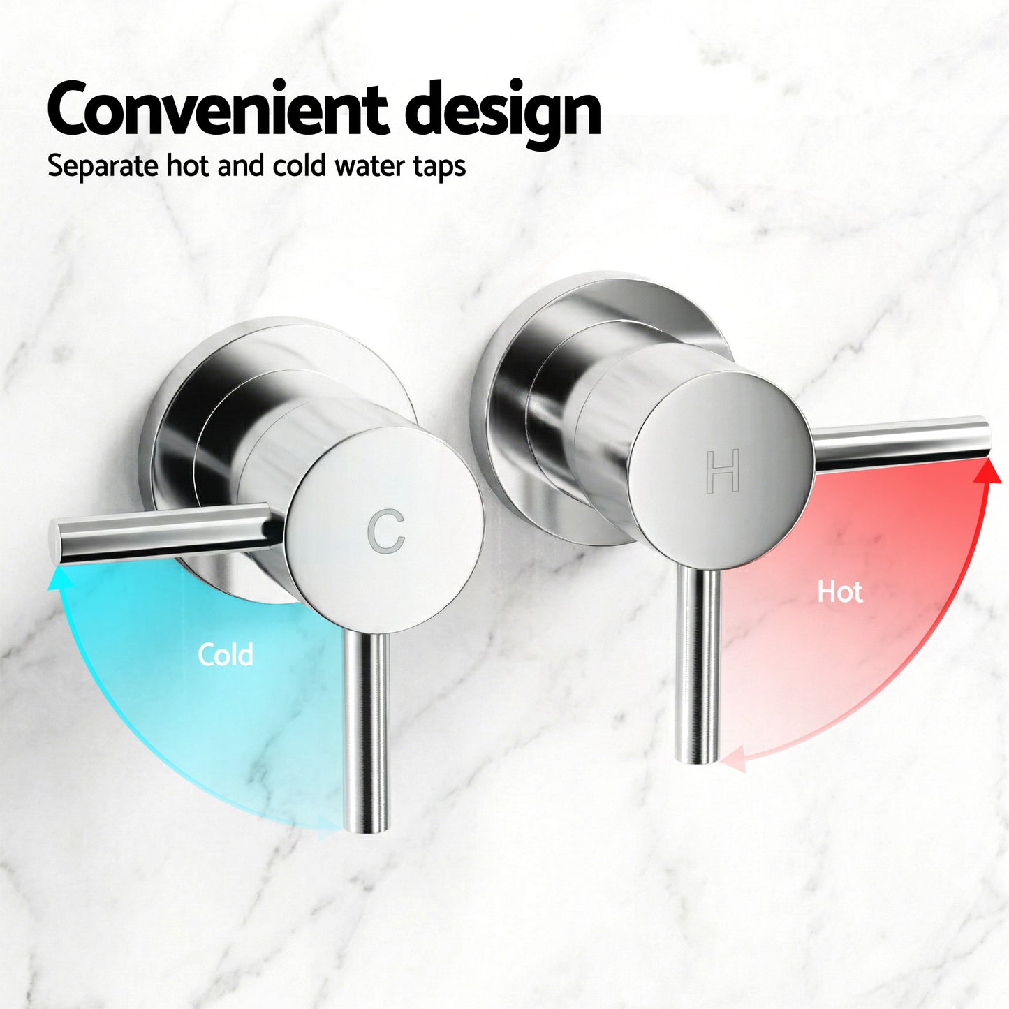 4.5" Handheld Shower Head Round with Wall Twin Swivel Bathroom Tap Silver