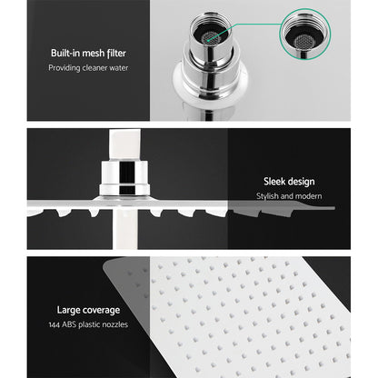 10'' Rain Shower Head Set Handheld Square High Pressure Chrome