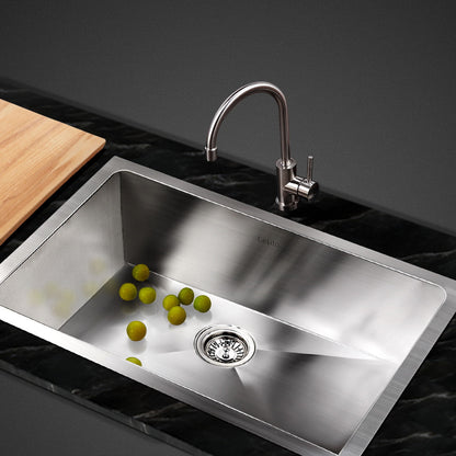 Kitchen Sink 45X30CM Stainless Steel Basin Single Bowl Silver