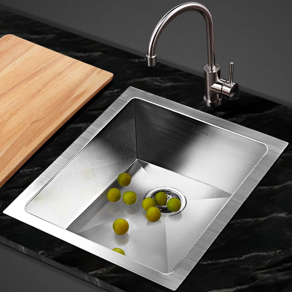 Kitchen Sink 45X39CM Stainless Steel Basin Single Bowl Silver