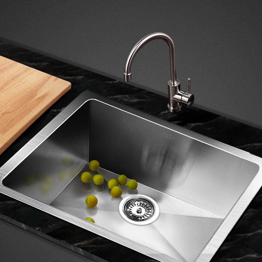 Kitchen Sink 51X45CM Stainless Steel Basin Single Bowl Silver