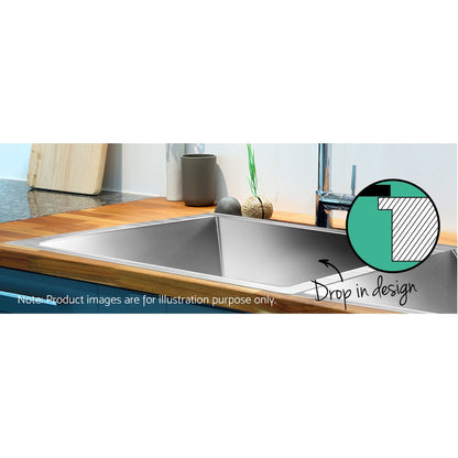 Kitchen Sink 77X45CM Stainless Steel Basin Double Bowl Silver