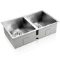 Kitchen Sink 77X45CM Stainless Steel Basin Double Bowl Silver