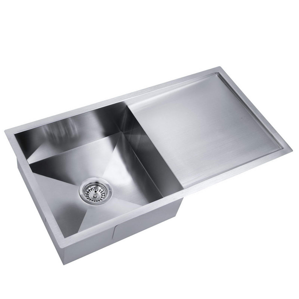 Kitchen Sink 87X45CM Stainless Steel Basin Single Bowl Silver