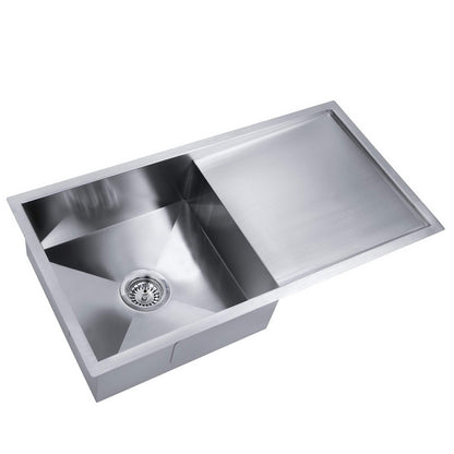 Kitchen Sink 87X45CM Stainless Steel Basin Single Bowl Silver
