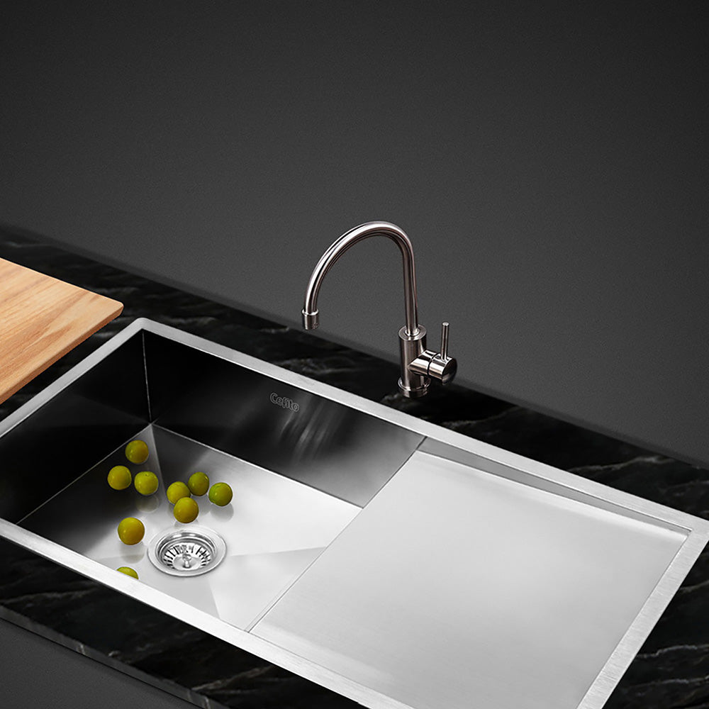 Kitchen Sink 96X45CM Stainless Steel Basin Single Bowl Silver