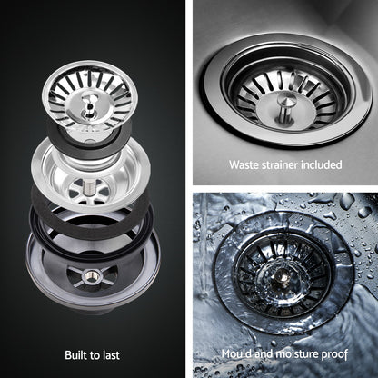 Kitchen Sink Basin Stainless Steel Under/Top/Flush Mount Bowl 155X50CM