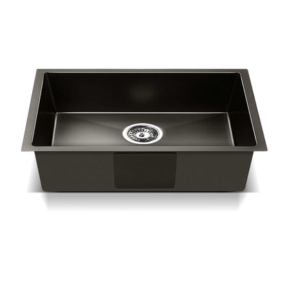 Kitchen Sink 45X30CM Stainless Steel Basin Single Bowl Black