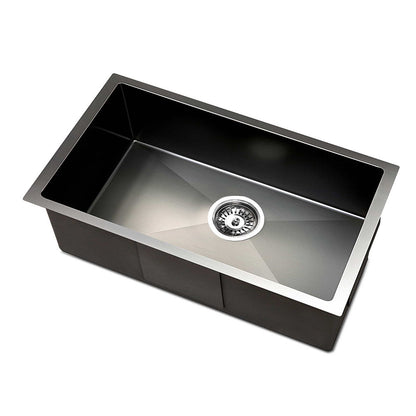 Kitchen Sink 45X30CM Stainless Steel Basin Single Bowl Black