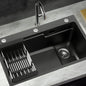 Kitchen Sink 75X45CM Stainless Steel Basin Single Bowl Drain Part Black