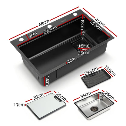 Kitchen Sink 304 Stainless Steel Bar Sink Millet Grain Water Basin Sink