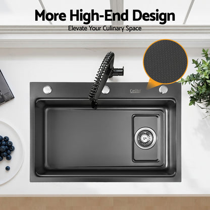 Kitchen Sink 304 Stainless Steel Bar Sink Millet Grain Water Basin Sink