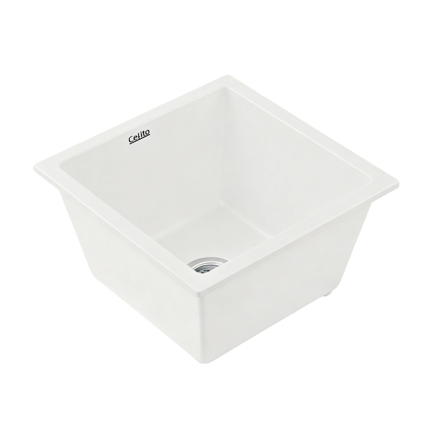 Kitchen Sink 38x38cm Granite Stone Sink Single Bowl White