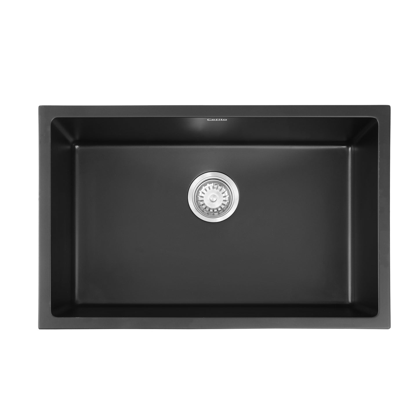 Kitchen Sink 70x45cm Granite Stone Sink Single Bowl Black