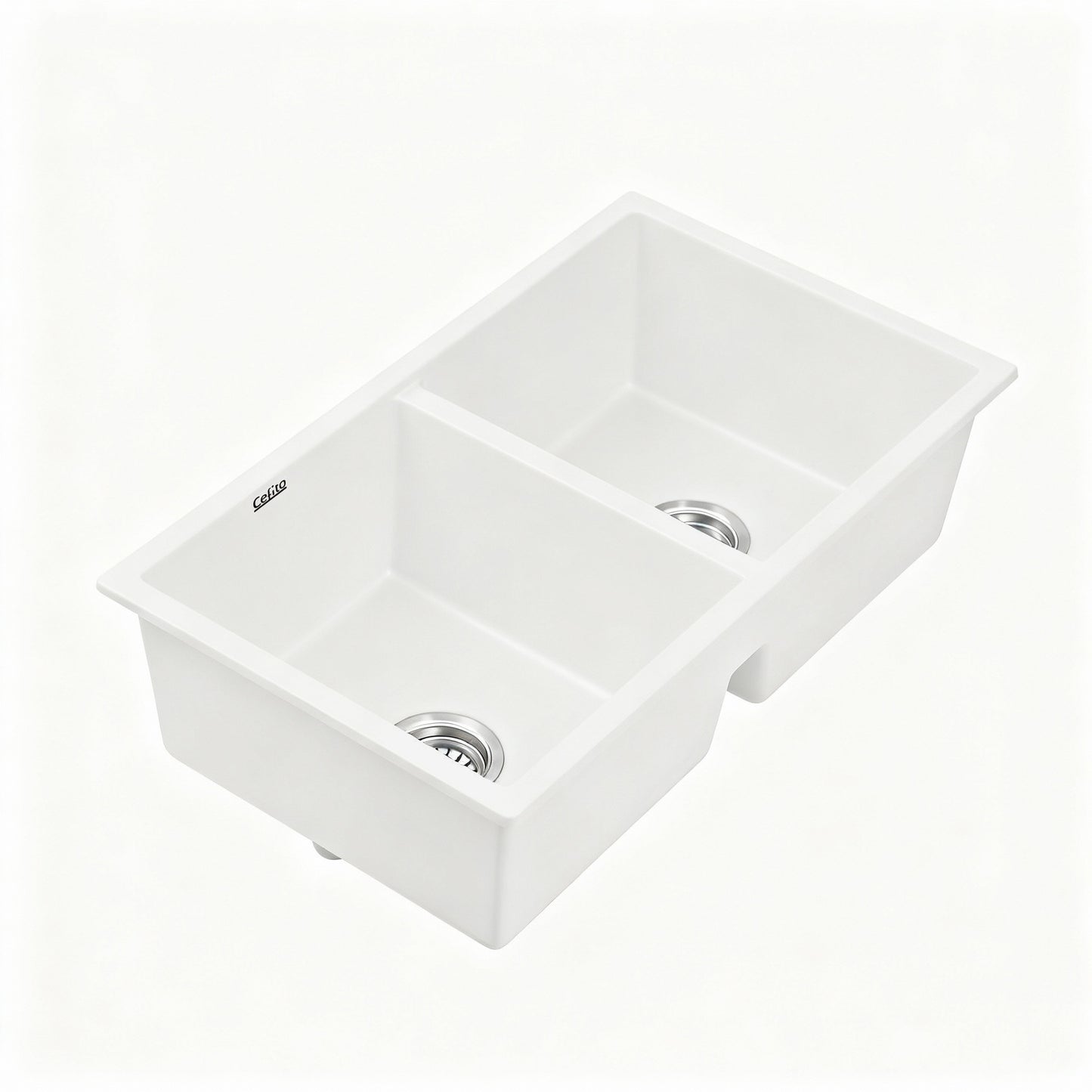 Kitchen Sink 77x45cm Granite Stone Sink Double Bowl White