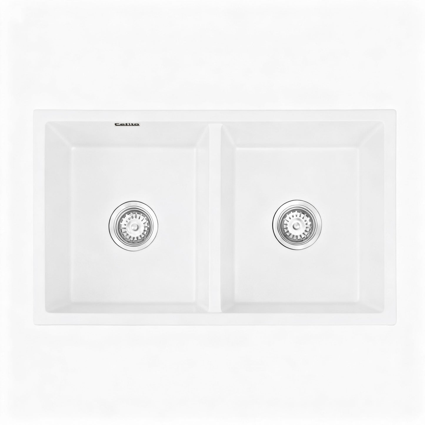 Kitchen Sink 77x45cm Granite Stone Sink Double Bowl White
