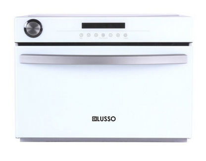 34L Freestanding Stainless Steel White Glass Steam Oven,Built in water reservoir