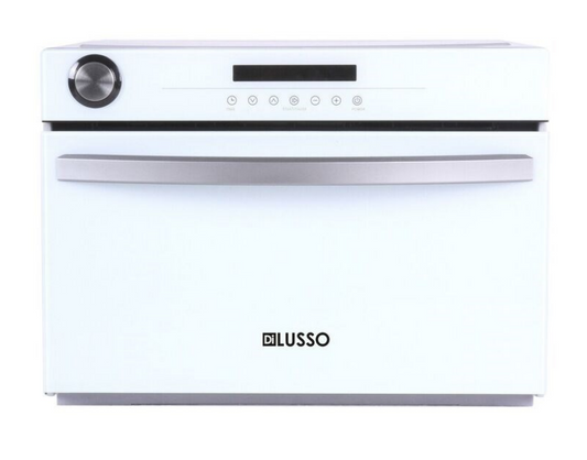 34L Freestanding Stainless Steel White Glass Steam Oven,Built in water reservoir