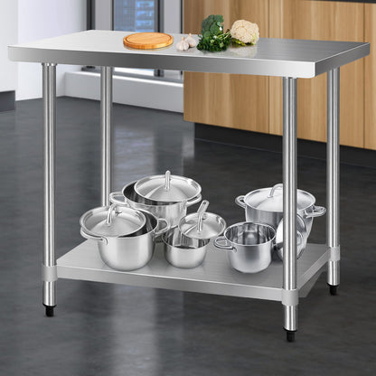1219x610mm Stainless Steel Kitchen Bench 304