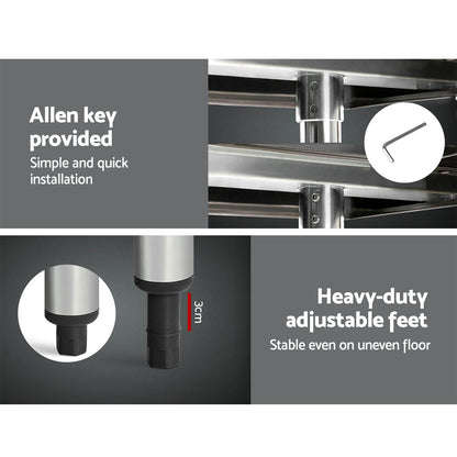 1219x610mm Stainless Steel Kitchen Bench 304