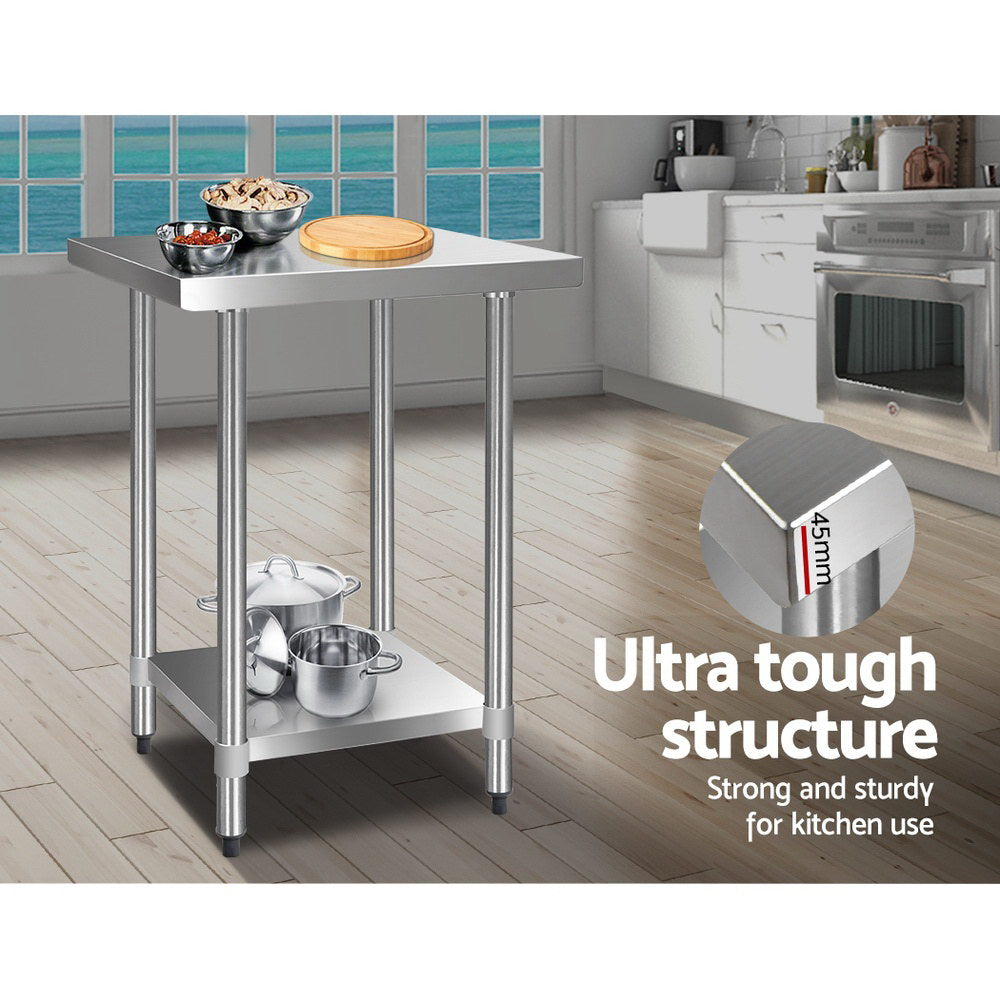 610x610mm Stainless Steel Kitchen Bench 430