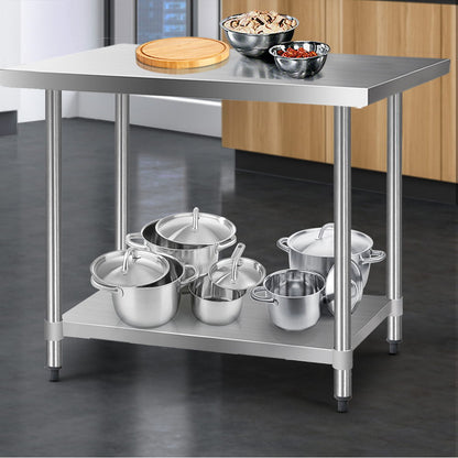 1219x610mm Stainless Steel Kitchen Bench 430