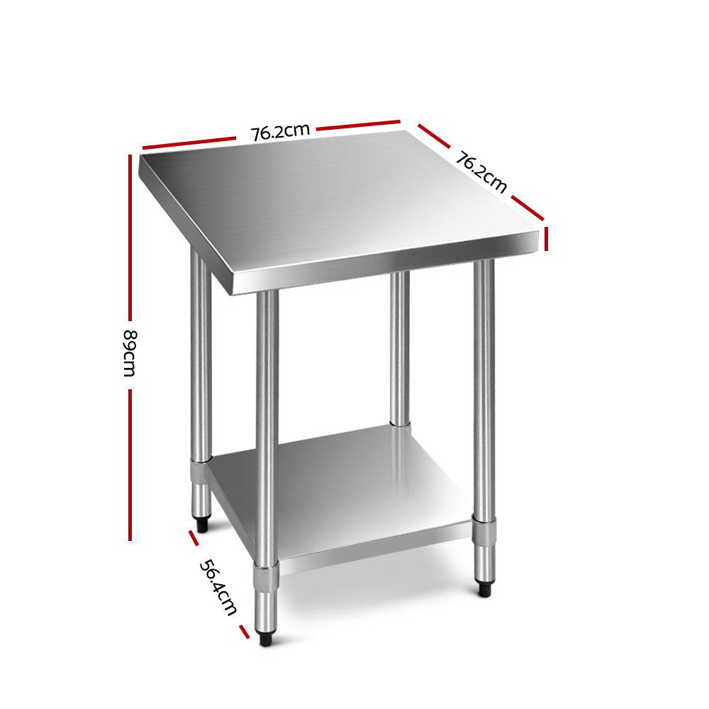 760x760mm Stainless Steel Kitchen Bench 430